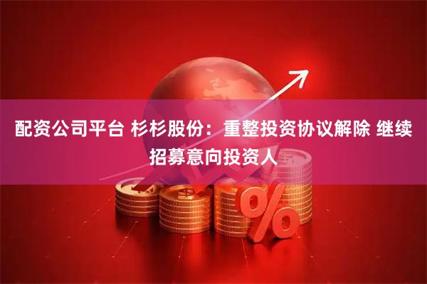 配资公司平台 杉杉股份：重整投资协议解除 继续招募意向投资人