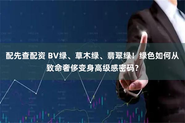 配先查配资 BV绿、草木绿、翡翠绿！绿色如何从致命奢侈变身高级感密码？